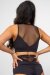 Lunalae Addison Top Con Inserto a Rete Nero