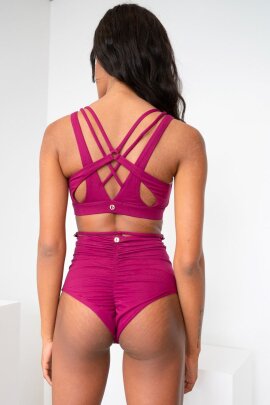 Lunalae Kimmy Shorts a Vita Alta Magenta L