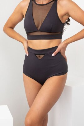 Lunalae Addison Top Con Inserto a Rete Nero M