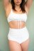Lunalae Izzy Shorts a Vita Alta Bianco S