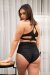 Lunalae Ella Shorts a Vita Alta con Dettaglio in Rete Nero XS