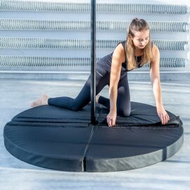 Tappetino per Pole Dance PoleSports con Maniglia Ø 120 cm Nero