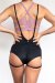 Lunalae Zena Shorts Giarrettiera con Bretelle Nero XS