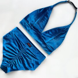 Polerina Top Bikini Velluto Blu XS