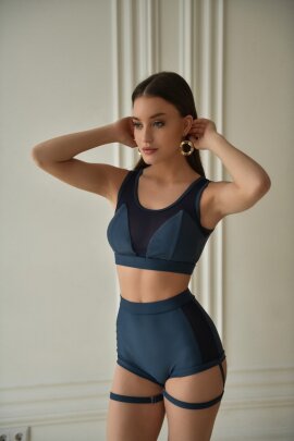 Oksawear Top Sandria Grigio-Blu L