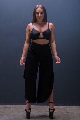 AMBR Designs Hook Top Corto con Dettaglio Gancio - Midnight Nero XS