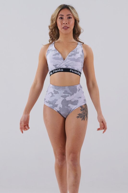 Juicee Peach Shorts a Vita Alta Brazils Grigio Camo XS