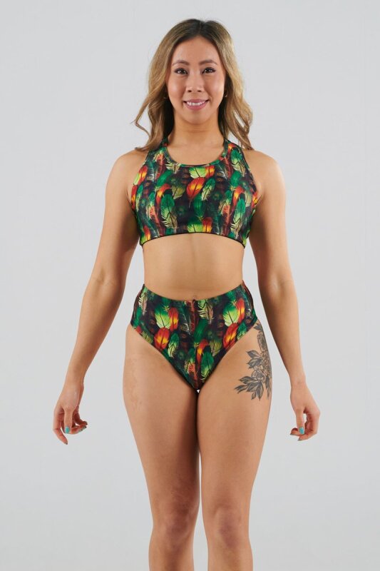 Juicee Peach Shorts Brazils Boho Feathers XL