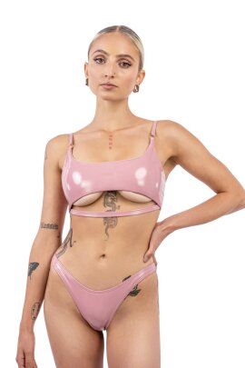 Naughty Thoughts Sinner Tanga in Vinile Rosa