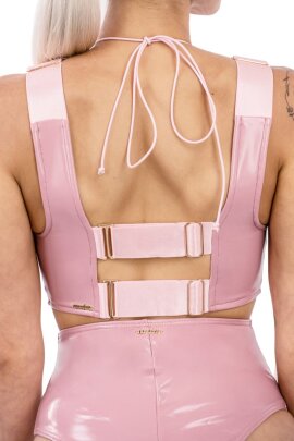 Naughty Thoughts Shorts Sinner Shorts a Vita Alta in Vinile Rosa