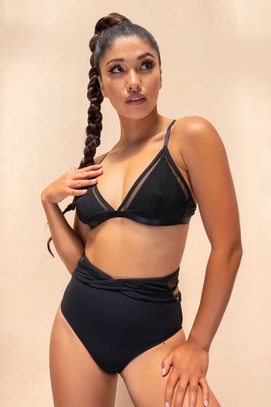 Lunalae Daisy Shorts a Vita Alta Nero L