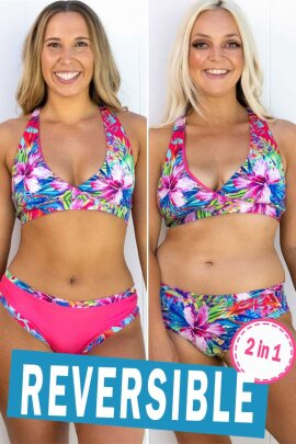 AMBR Designs Bikini Shorts Aloha Reversibile XS
