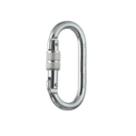 Moschettone con Dispositivo di Bloccaggio a Vite - Argento 25 kN