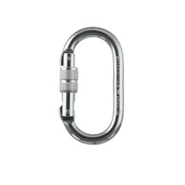 Moschettone con Dispositivo di Bloccaggio a Vite - Argento 25 kN