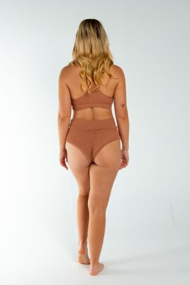 AMBR Designs Top Halter Corto Waffle Nude