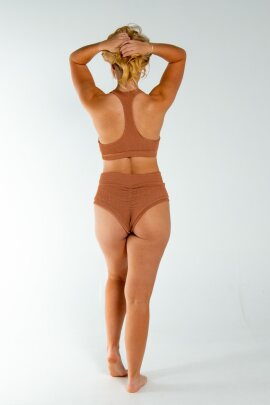 AMBR Designs Top Halter Corto Waffle Nude M