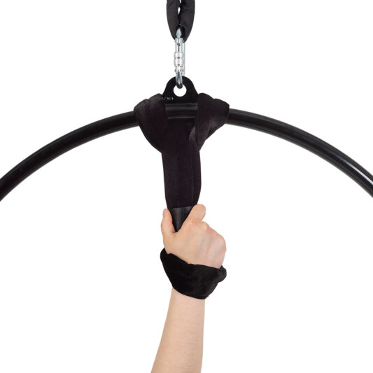 Bundle PoleSports Cinghia Rotonda per Appendere Cerchi Aerei - Velluto - Nero