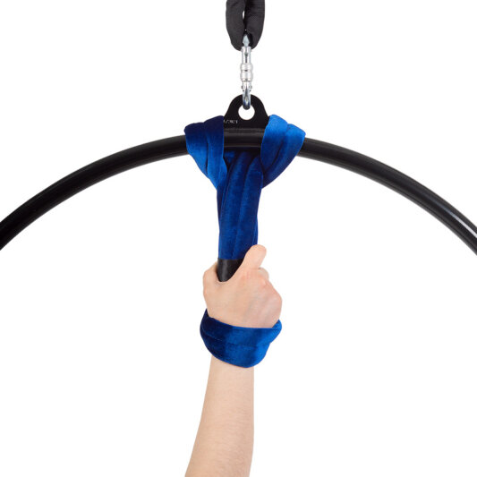 Bundle PoleSports Cinghia Rotonda per Appendere Cerchi Aerei - Velluto - Blu