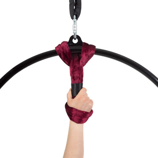 Bundle PoleSports Cinghia Rotonda per Appendere Cerchi Aerei - Velluto - Rosso