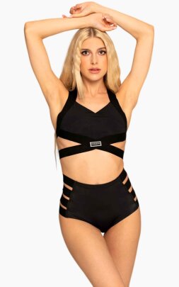 Paradise Chick Top Cross Band Nero L