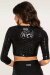 Paradise Chick Top Superhero Sticky Leopardato Nero XL