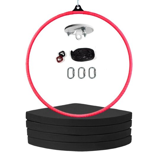 PoleSports Cerchio Aereo Ø 26,9 mm Set Completo "Senza Preoccupazioni" con Fettuccia