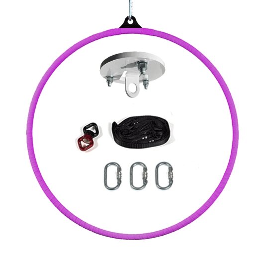 PoleSports Cerchio Aereo Ø 26,9 mm Set Completo "Starter" con Fettuccia Adesiva