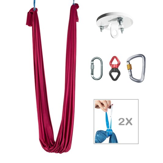 PoleSports Amaca di Yoga Aereo incl. Supporto a Soffitto e Accessori di Sospensione