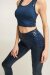 Paradise Chick Leggings Superhero Sticky Vita Alta Leopardato Denim Blu S