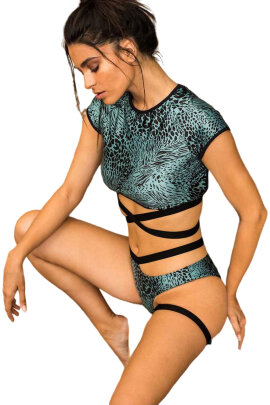 Paradise Chick Frankie Shorts Giarrettiera Petrolio