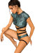 Paradise Chick Frankie Shorts Giarrettiera Petrolio