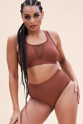 Lunalae Top Gaby Senza Cuciture Marrone