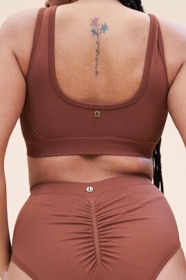 Lunalae Top Gaby Senza Cuciture Marrone
