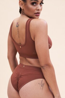 Lunalae Top Gaby Senza Cuciture Marrone M