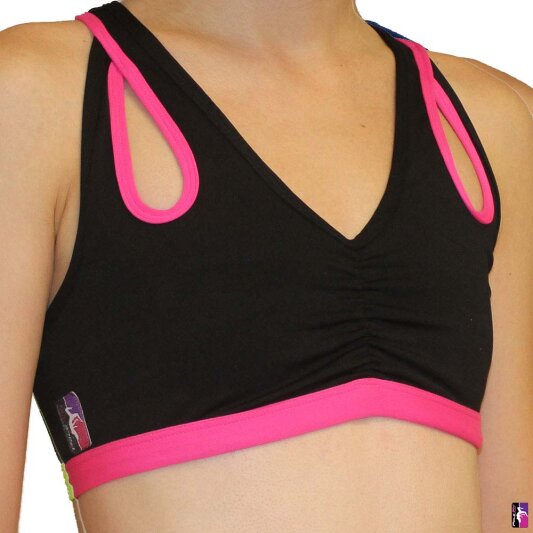 PoleFit Top Whisker S Nero / Rosa Acceso