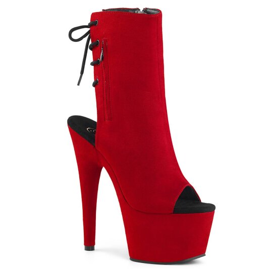 Pleaser ADORE-1018FS Stivaletti con Plateau Camoscio Sintetico Rosso