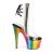 Pleaser ADORE-1018RC Stivaletti con Plateau Cromato Trasparente Multicolore