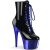 Pleaser ADORE-1020 Stivaletti con Plateau Vernice Cromato Nero Blu