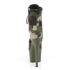 Pleaser ADORE-1020CAMO Stivaletti con Plateau Mimetico Verde