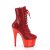 Pleaser ADORE-1020CHRS Stivaletti con Plateau Strass Cromato Rosso