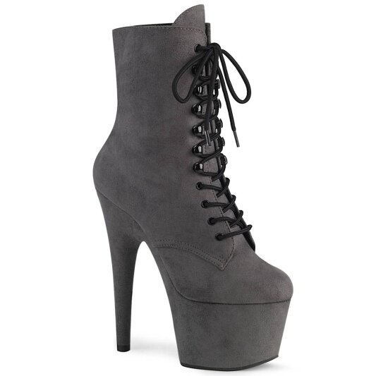 Pleaser ADORE-1020FS Stivaletti con Plateau Camoscio Sintetico Grigio
