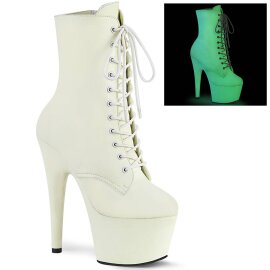 Pleaser ADORE-1020GD Stivaletti con Plateau Pelle Bianco