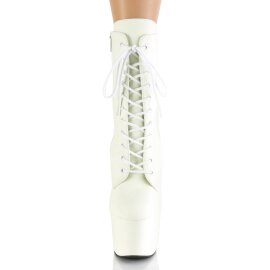 Pleaser ADORE-1020GD Stivaletti con Plateau Pelle Bianco