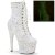 Pleaser ADORE-1020GDLG Stivaletti con Plateau Glitter Bianco