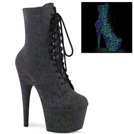 Pleaser ADORE-1020REFL Stivaletti con Plateau Riflesso Nero