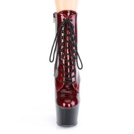 Pleaser ADORE-1020SP Stivaletti con Plateau Pitonato Rosso