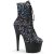 Pleaser ADORE-1020SPLAT Stivaletti con Plateau Ologramma Velluto Multicolore