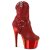Pleaser ADORE-1029CHRS Stivaletti con Plateau Strass Cromato Rosso