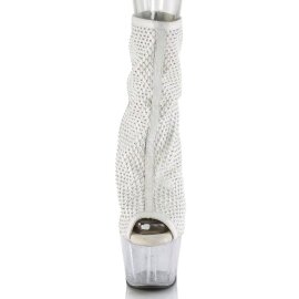 Pleaser ADORE-1031GM Stivaletti con Plateau Rete Strass...