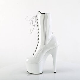 Pleaser ADORE-1040TT Stivaletti con Plateau Vernice Nero Bianco